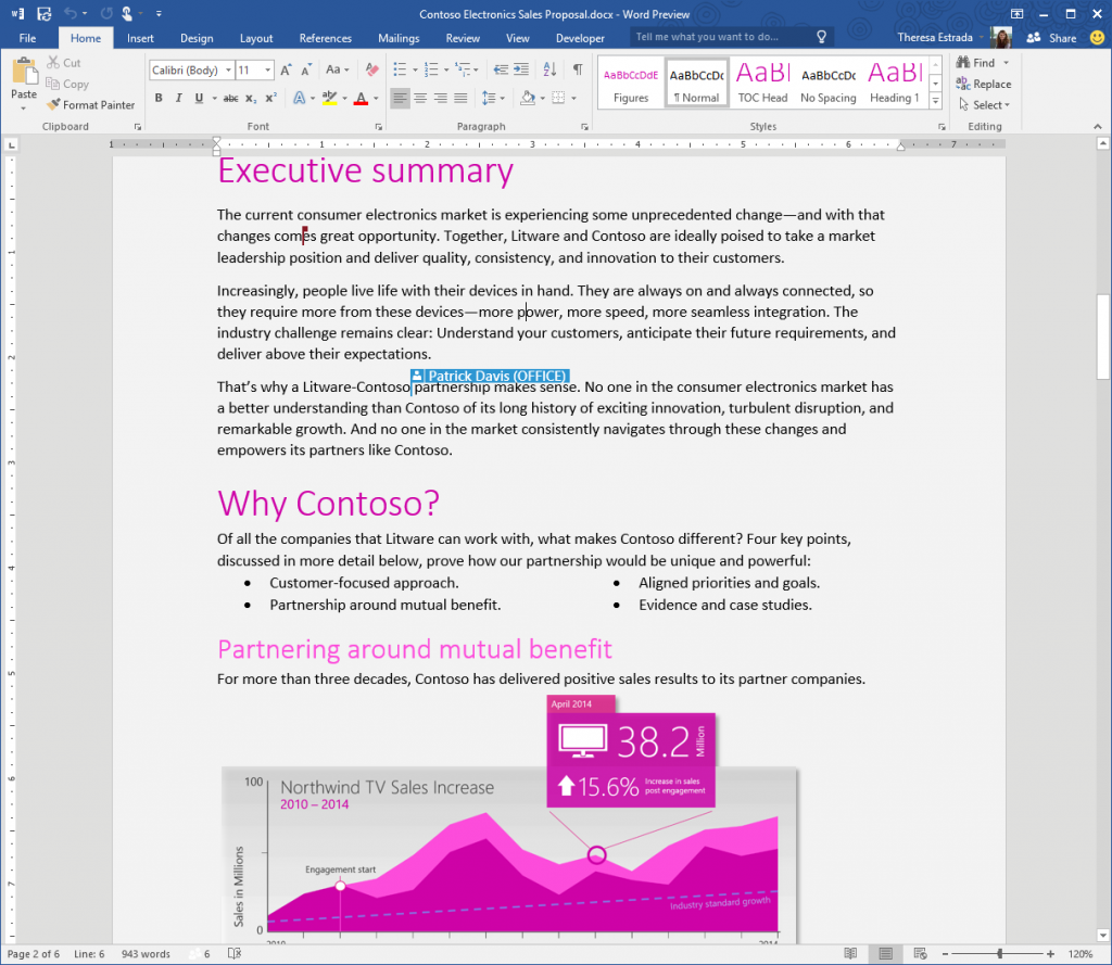 Realtime typing in Word